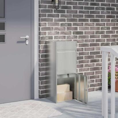 Cutie pentru colet Negru 41 x 38 x 103 cm Oțel Galvanizat GartenMobel Dekor