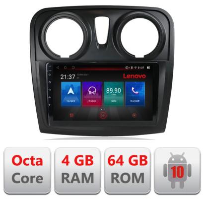 Navigatie Dacia Sandero Logan 2012-2020 E-sandero Octa Core cu Android Radio Bluetooth Internet GPS WIFI DSP 4+64GB 4G RESIGILAT CarStore Technology