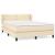 Pat box spring cu saltea, crem, 140x200 cm, textil GartenMobel Dekor