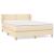 Pat box spring cu saltea, crem, 140x200 cm, textil GartenMobel Dekor