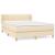 Pat box spring cu saltea, crem, 140x200 cm, textil GartenMobel Dekor