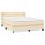 Pat box spring cu saltea, crem, 140x200 cm, textil GartenMobel Dekor