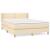 Pat box spring cu saltea, crem, 140x200 cm, textil GartenMobel Dekor