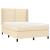 Pat box spring cu saltea, crem, 140x200 cm, textil GartenMobel Dekor