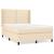 Pat box spring cu saltea, crem, 140x200 cm, textil GartenMobel Dekor