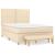 Pat box spring cu saltea, crem, 140x200 cm, textil GartenMobel Dekor