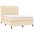 Pat box spring cu saltea, crem, 140x200 cm, textil GartenMobel Dekor
