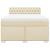 Pat box spring cu saltea, crem, 140x200 cm, textil GartenMobel Dekor
