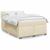Pat box spring cu saltea, crem, 140x200 cm, textil GartenMobel Dekor