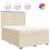 Pat box spring cu saltea, crem, 140x200 cm, textil GartenMobel Dekor