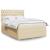 Pat box spring cu saltea, crem, 140x200 cm, textil GartenMobel Dekor