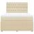 Pat box spring cu saltea, crem, 140x200 cm, textil GartenMobel Dekor