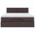 Pat otoman cu saltea și LED-uri țesătură maro închis 140x190 cm GartenMobel Dekor