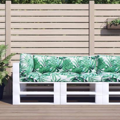 Perne de paleți, 3 buc., model cu frunze, material textil GartenMobel Dekor