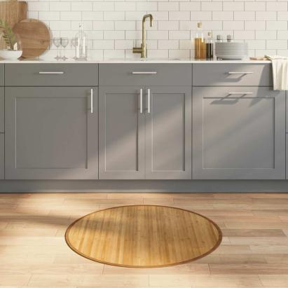 Covor rotund, negru, 80 cm, bambus GartenMobel Dekor