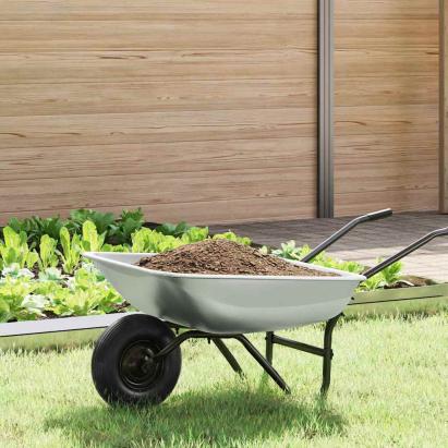 Înlocuire tavă pentru roabă Argintiu 80 x 60 x 25 cm Oțel GartenMobel Dekor