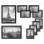 Set 10 rame foto de perete, colaj de 10 fotografii, diferite dimensiuni, negru Household NewTrend