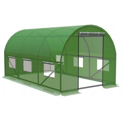 Sera de gradina, tip tunel cu cadru metalic, 300x200cm, verde, 6mp Household NewTrend