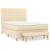 Pat box spring cu saltea, crem, 140x200 cm, textil GartenMobel Dekor