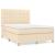 Pat box spring cu saltea, crem, 140x200 cm, textil GartenMobel Dekor