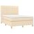 Pat box spring cu saltea, crem, 140x200 cm, textil GartenMobel Dekor