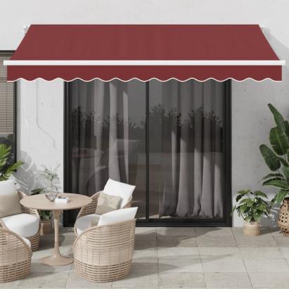 Copertina retractabilă automat cu LED, vișiniu, 350x250 cm GartenMobel Dekor
