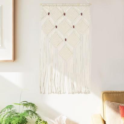 Cuier de perete din macrame, 40x80, bumbac GartenMobel Dekor