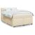 Pat box spring cu saltea, crem, 140x200 cm, textil GartenMobel Dekor