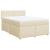Pat box spring cu saltea, crem, 140x200 cm, textil GartenMobel Dekor