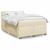 Pat box spring cu saltea, crem, 140x200 cm, textil GartenMobel Dekor