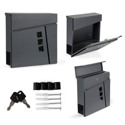 Homelux Cutie poștală din oțel galvanizat cu suport pentru ziare antracit Mobalis Homvera