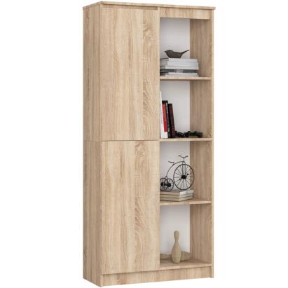 Dulap cu usa si 8 etajere, PAL laminat 16 mm, 80x35x180 cm, stejar sonoma Household NewTrend