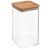 Cutie depozitare 5Five Eske patrata 1.5L, capac bambus, PS transparent Household NewTrend