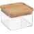 Cutie depozitare 5Five Eske patrata 0.5L, capac bambus, PS transparent Household NewTrend