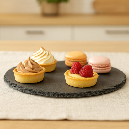 Platou servire Atmosphera ardezie, diametru 28 cm, negru Household NewTrend