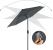 SONGMICS Umbrela de gradina, cu manivela pentru deschidere, sistem inclinare, 200cm, gri Household NewTrend