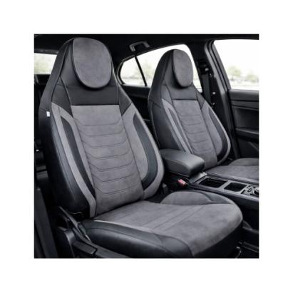 Huse scaune auto universale fractionate Premium cu tetiera fata incorporata negru cu gri Cod: HNG-C509-2 Automotive TrustedCars