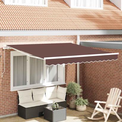 Copertină retractabilă manual, maro, 300x250 cm GartenMobel Dekor