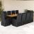 Set mobilier de exterior cu perne, 11 piese, negru, poliratan GartenMobel Dekor