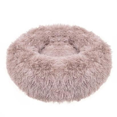 Pat Sersimo pentru caini si pisici, cu husa detasabila, maro roz, diametru 70cm Household NewTrend