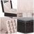 (DL) Cutie depozitare si organizare bijuterii, MDF, piele ecologica, 26 x 26 x 8,5cm, negru sarpe Household NewTrend