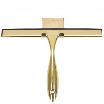 Racleta pentru baie din inox cu suport adeziv, lama 25 cm, finisaj lucios auriu Household NewTrend