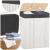 Cos pentru rufe din bambus, pliabil, cu 2 compartimente, volum 105 L, 63x52x33 cm, alb si gri inchis Household NewTrend