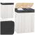 Cos pentru rufe din bambus, pliabil, cu 2 compartimente, volum 105 L, 63x52x33 cm, alb si gri inchis Household NewTrend
