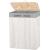 Cos pentru rufe din bambus, pliabil, cu 2 compartimente, volum 105 L, 63x52x33 cm, alb si gri Household NewTrend