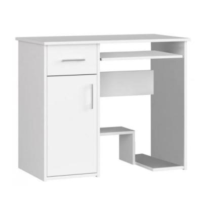 Birou calculator, placa laminata, 1 sertar, 3 rafturi, alb, 90x50x74 cm, Jay GartenVIP DiyLine