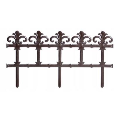 Gard de gradina decorativ, din plastic, maro inchis, set 6 buc, 3.72 m x 34 cm GartenVIP DiyLine