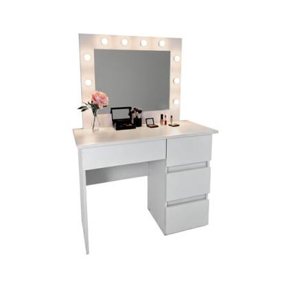 Masa de toaleta/machiaj, Irina, gri, cu oglinda si LED-uri, 94x43x141 cm GartenVIP DiyLine