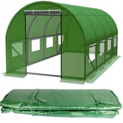 Folie pentru sera de gradina, 6x3 m, material PE 140 g/m, rezistenta la UV4, verde transparent Household NewTrend