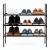 Raft pantofi cu 3 polite, structura metalica si rafturi textile, 72x28x70 cm, negru Household NewTrend